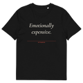 Black product view of the Emotionally Expensive T-shirt, front