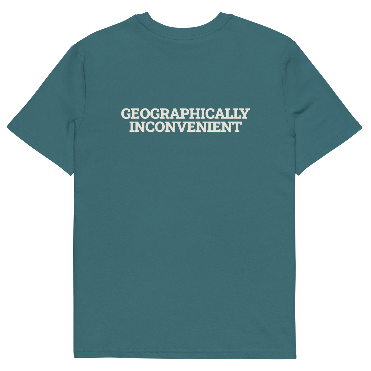 Stargazer product view of the Geographically Inconvenient T-shirt, back