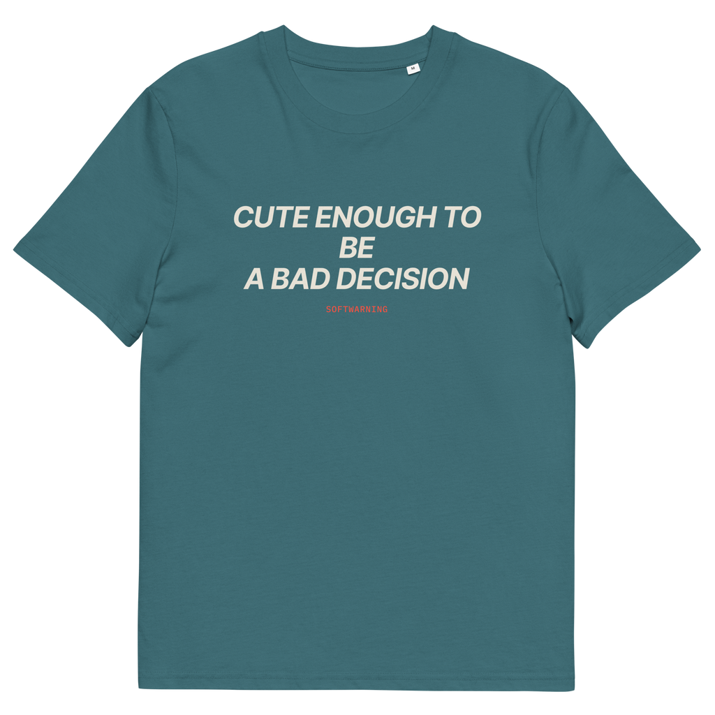 Stargazer product view of the Cute Enough to Be a Bad Decision T-shirt, front