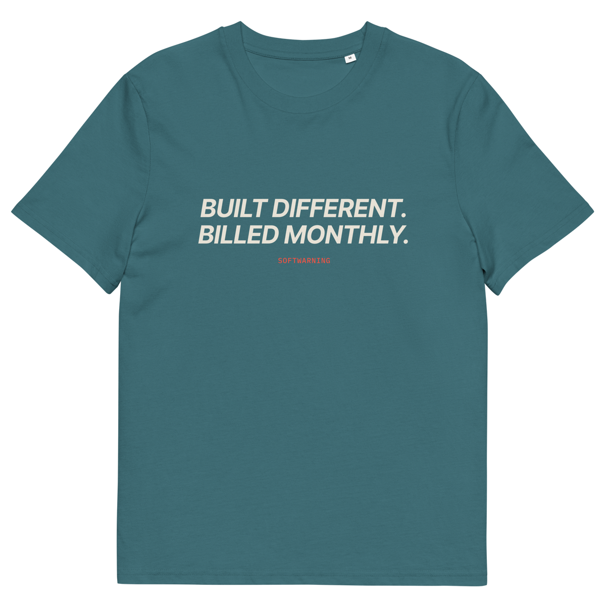 Built Different. Billed Monthly T-shirt in stargazer, front print