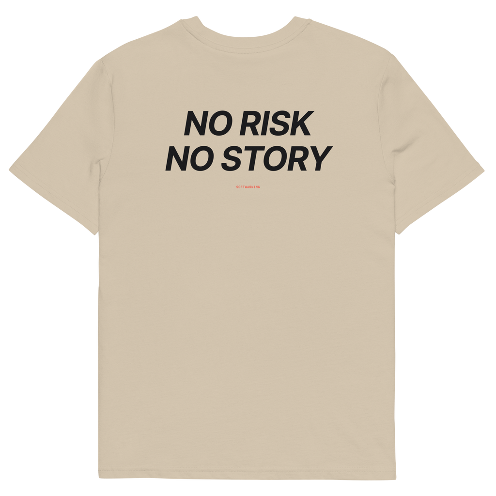 No Risk No Story - Desert Dust organic cotton T-shirt, back print