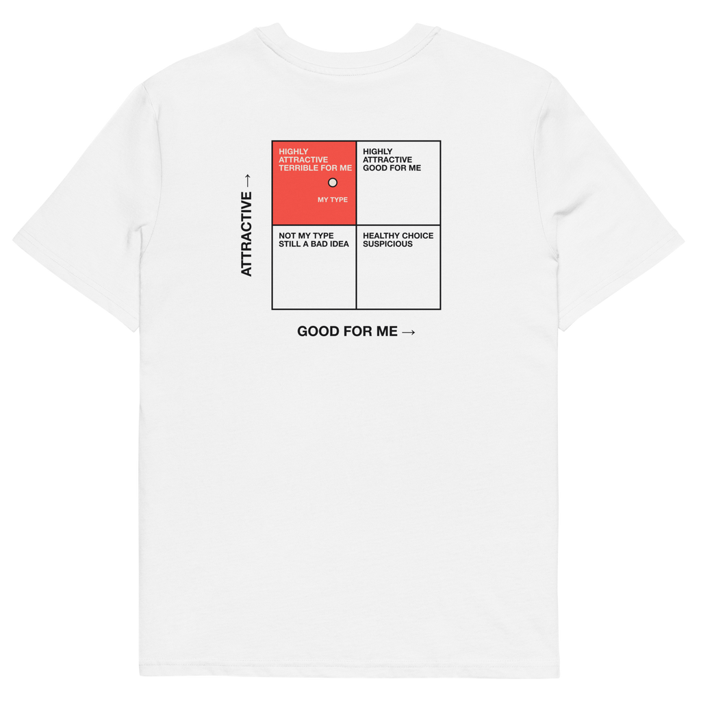 White product view of the My Type T-shirt, back