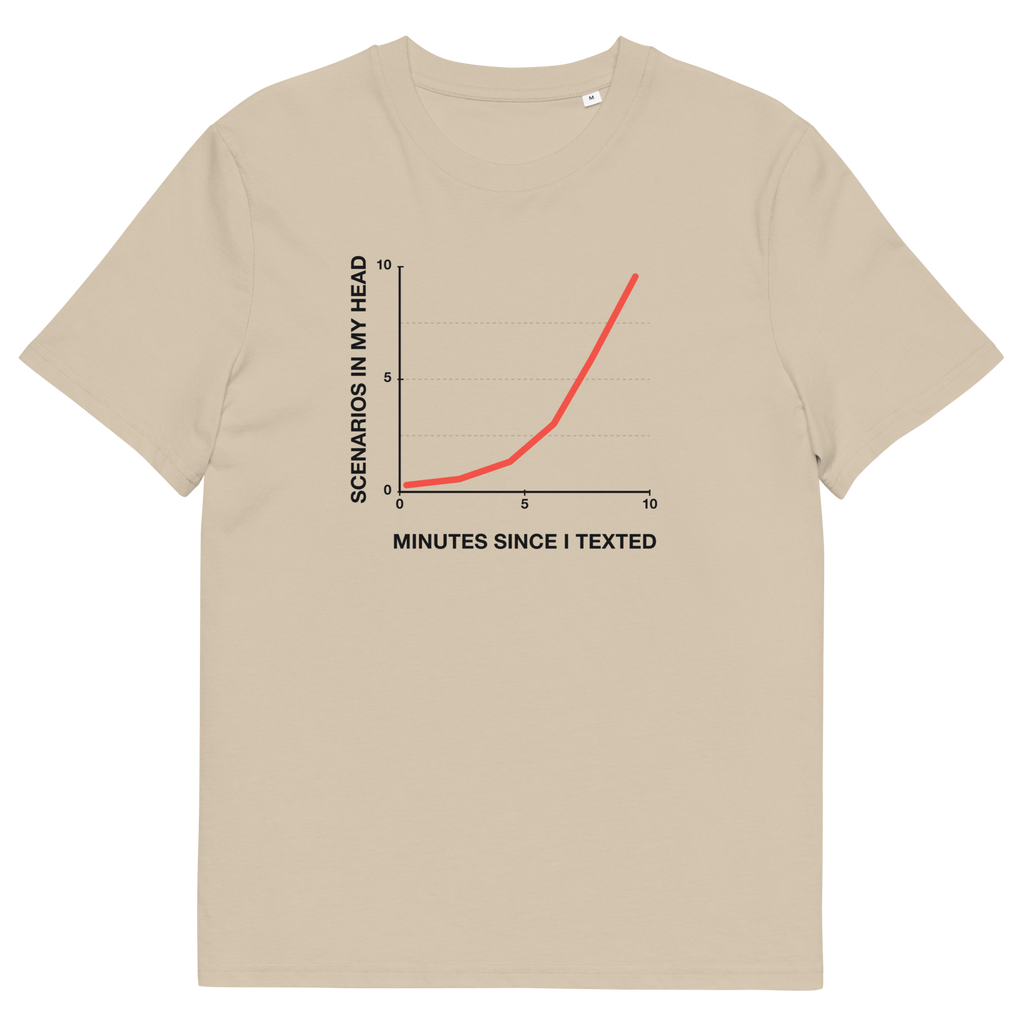 Desert Dust product view of the Post-Text Analysis T-shirt, front