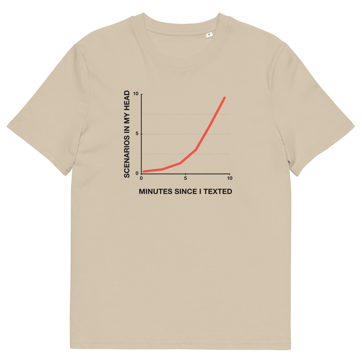 Desert Dust product view of the Post-Text Analysis T-shirt, front