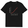 Black product view of the The Weirder I Get T-shirt, front