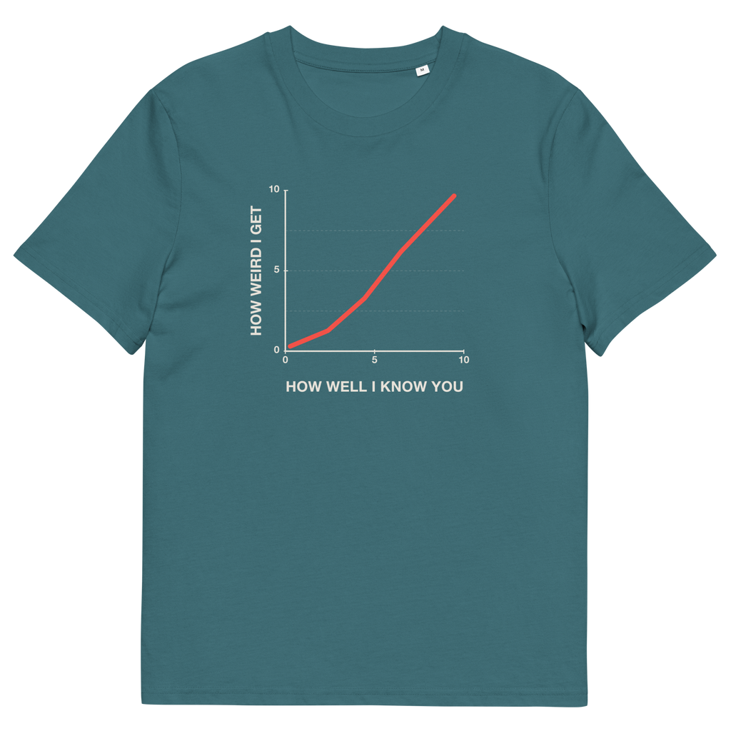 Stargazer product view of the The Weirder I Get T-shirt, front