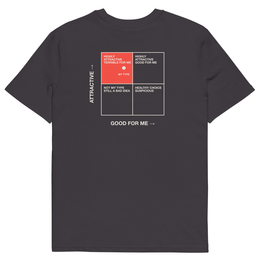 Anthracite product view of the My Type T-shirt, back
