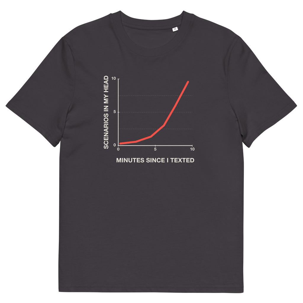 Anthracite product view of the Post-Text Analysis T-shirt, front