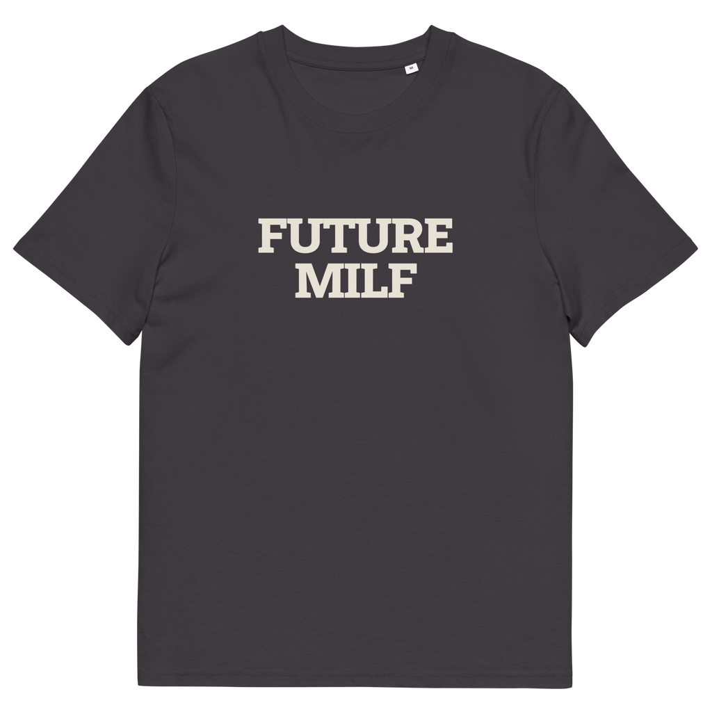 Anthracite product view of the Future MILF T-shirt, front