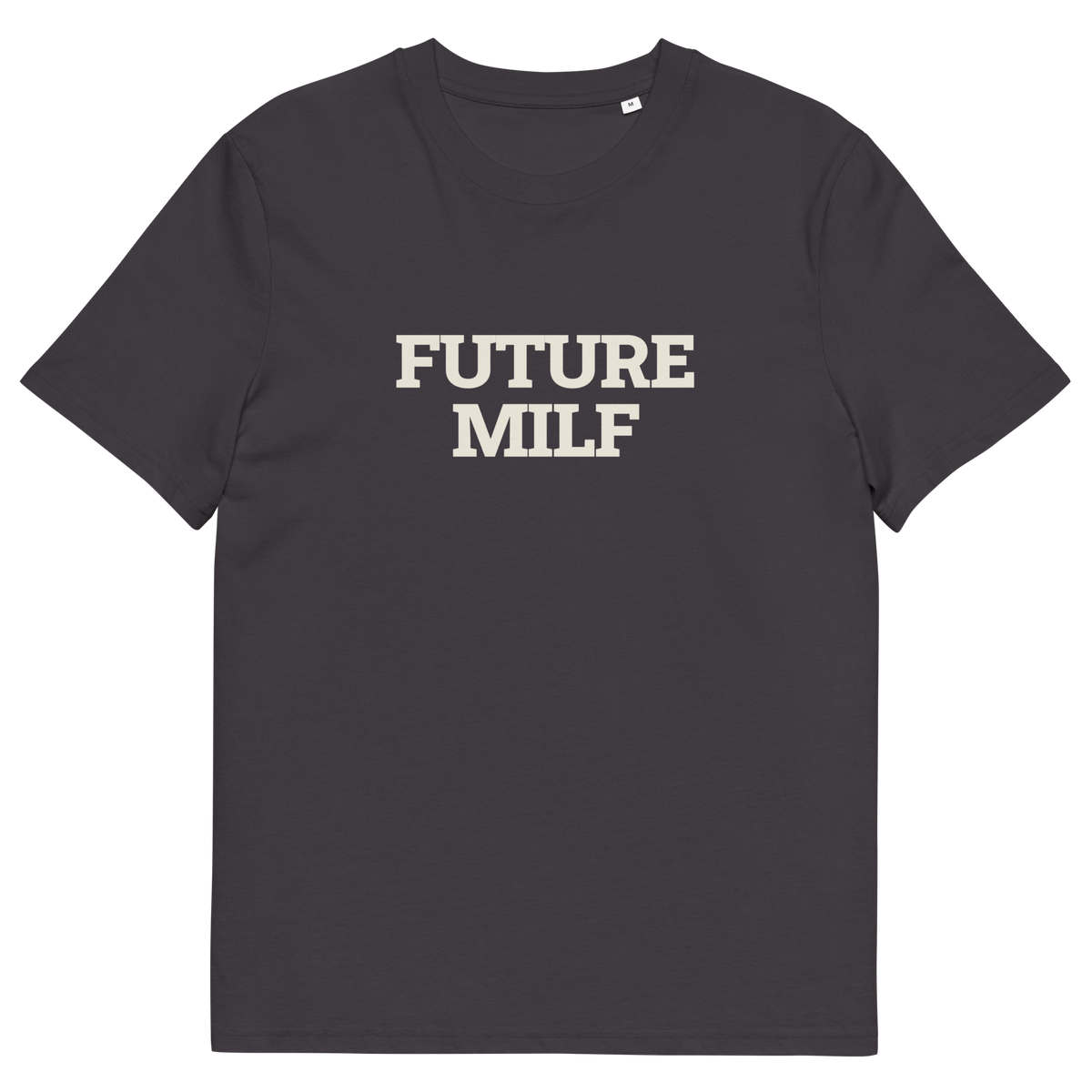 Anthracite product view of the Future MILF T-shirt, front